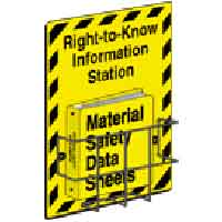 Emedco Economy Right-To-Know Information Station - Black on Yellow